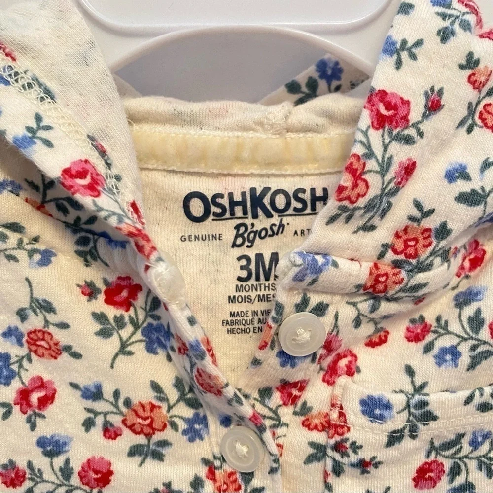 OshKosh B'gosh Baby Girl's Bodysuits & Floral Jogger Set Bundle Size 3 Months